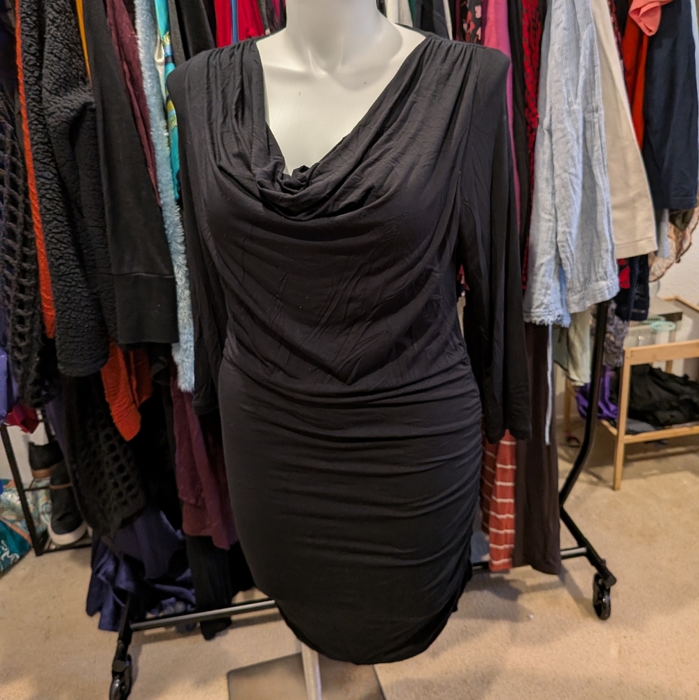 CAbi Black Long Sleeve Dress - L